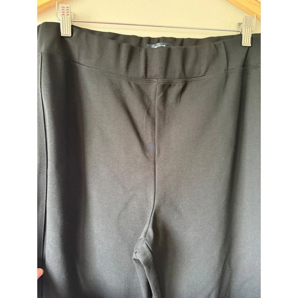 Maeve Anthropologie Pull On Flare Pants Large Black High Rise Stretch Trousers